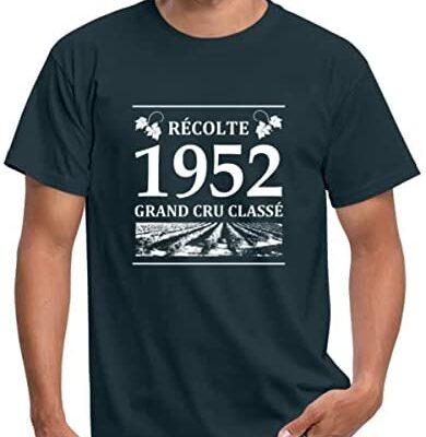 Spreadshirt® 1952 Vintage Birthday Gift 70 Years Harvest Grand Cru Classé Humour T-shirt Homme