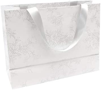 Clairefontaine 223760C - Sac Cadeau Shopping Premium Blanc 32x13x24,5 cm 170 g, fleurs