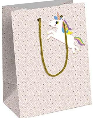 Clairefontaine 28791-3C - Sac Cadeau Moyen 21,5x10,2x25,3 cm 210g, Mon Héros D'Enfance, Etoiles Fond Rose