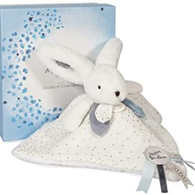 Doudou et Compagnie Happy Glossy - Bonnet Pompon Blanc, DC3742