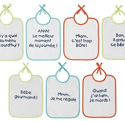 Babycalin information bavoir naissance lot de 7 20 x 25 cm