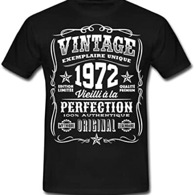 Spreadshirt® 1972 Vintage 50e Anniversaire Cadeau Blanc Humour T-shirt Homme