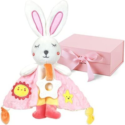 Tissu peluche lapin SeYou, bonnet bébé d'un an.A utiliser comme jouet d'éveil de bébé, coffret naissance pour garçon et fille 1, 2, 3 ans, accessoires et déco de chambre, attache tétine, jeux bébé originaux