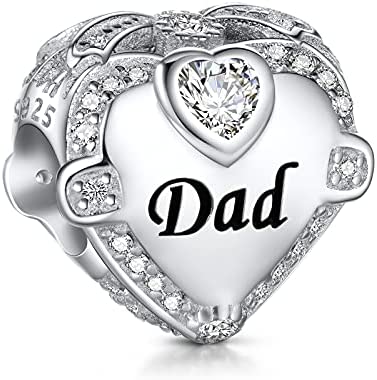 NINGAN Famille Charme avec Bracelets Pandora - Cadeaux Fête des Mères et Anniversaire Femme Collier en Argent Sterling 925 Coeur Zircon Perle