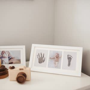 KIT D'EMPREINTES DE PIEDS ET DE MAIN DE BÉBÉ souvenir de bébé cadre décoratif blanc encre non toxique