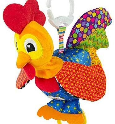 TOMY Lamaze - Peluche Bob le Coq L27524, Peluche bébé à clipser pour berceaux ou poussettes, Jouets multifonctions, Jeux petite enfance, Jouets tout-petits, Dès la naissance, Multicolore