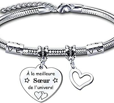 Cadeau original de bracelet de soeur de ZYMGUO, bracelet original de soeur de "aux meilleures soeurs dans l'univers", cadeau de Noël/cadeau d'anniversaire/cadeau de fête des mères