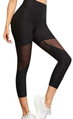 Ni_ka Leggings de yoga 3/4 pour femme avec coutures découpées Skinny Fitness Leggings Short Yoga Pantalon long