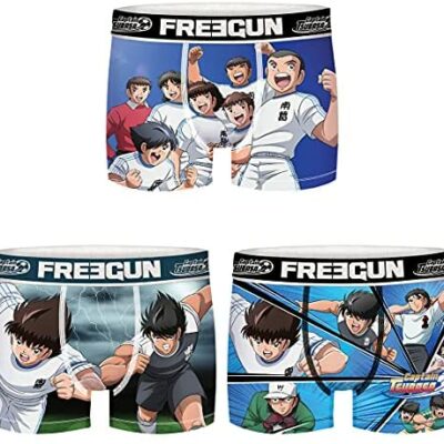 FREEGUN Boxer en microfibre Captain Tsubasa pour homme (lot de 3)