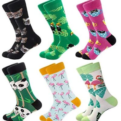 RedMaple Lot de 6 paires de chaussettes en coton à motif fantaisie pour homme, multicolore, EU 39-46 (UK 6-11.5)