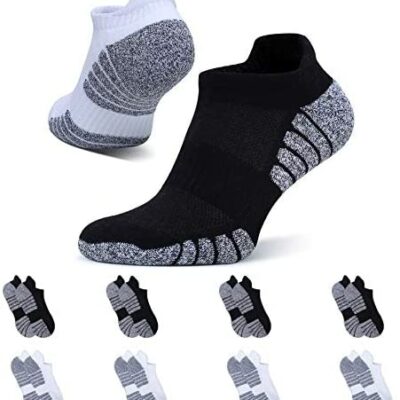 YouShow Lot de 8 paires de chaussettes de sport en pur coton pour homme et femme