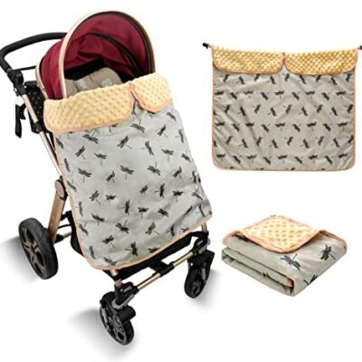 Couverture polaire Minky pour Bee Boys Girls 75*75CM - Coussin imperméable pour porte-bébé, siège auto, poussette, poussette