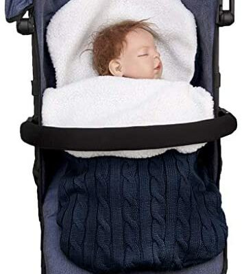 Gigoteuse bébé poussette hiver couvre-pieds sac de couchage tricot laine épaisse sac de couchage nouveau-né 0-12 mois couverture enveloppement chaud bébé bruant langer emmaillotage poussette siège auto