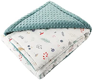 HOMDO Couverture Nouveau-Né 110x75 cm, 100% Coton Couverture de Vison Chaude Enveloppe en Peluche pour Tout-Petits Filles et Garçons Lavable en Machine Siège de Bébé Indéformable Berceau