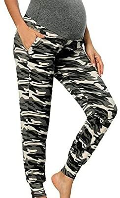 Chaconak Casual Camo Jogging Pantalon Maternité Pantalon Décontracté Maternité Taille Haute Élastique Mode Grossesse Leggings Sport Yoga Fitness