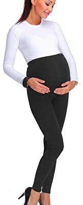 SOFTSAIL Preg28 Legging de maternité en coton épais pour femme