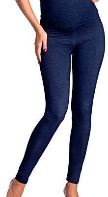 Zeta Ville - Legging de maternité à panneaux stretch effet denim pour femme - 948c