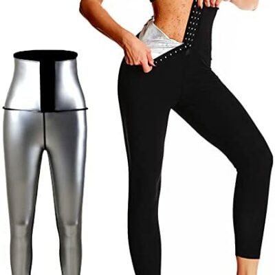 Pantalons de sport Leggings de sport taille haute pour femme Accélérer la transpiration Leggings anti-graisse Abdominal plat Pantalon amincissant Minceur Fitness Jogging Yoga (4XL/5XL)