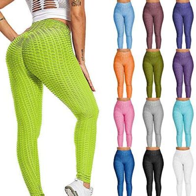 Tobheo Legging de yoga pour femme Taille haute Anti-cellulite Leggings de sport pour femme Slim Fit Hip Lifting Pantalon de yoga extensible Legging de sport pour femme