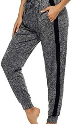 Wayleb Pantalon de survêtement pour femme Pantalon de jogging extensible avec cordon de serrage Pantalon décontracté pour femme Bas léger Jogging Pantalon de yoga Pantalon de survêtement long Pantalon de fitness