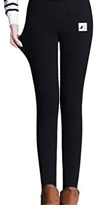 Legging d'hiver universel pour femme, doublure en polaire thermique, pantalon thermique taille haute pour l'automne et l'hiver.