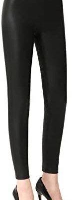 Everbellus Leggings en similicuir pour femme (noir, M/EU36 : tour de taille 66-73,5 cm)