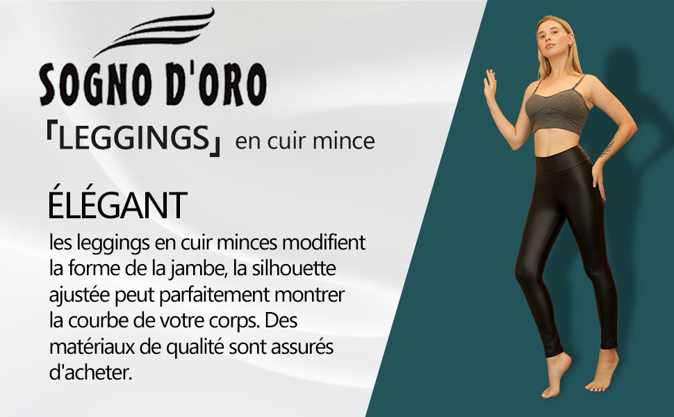 Leggings en cuir pour femme