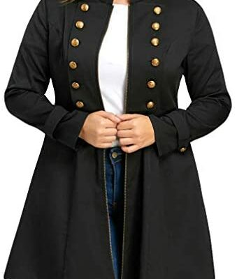 Susenstone Manteau Femme Hiver Épaissi Chaud Zip Coupe-Vent Lâche Bomber Veste Taille Haute Mince Mode Vintage Double Boutonnage Manteau