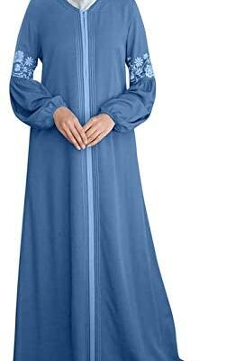 iHENGH Robe, Mode Femme Robe Grande Taille Musulmane Abaya Jilbab Robe Caftan Décontractée à Manches Longues