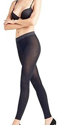 FALKE Softmerino Leggings Femme Laine Mérinos Coton Noir Gris Plus de Couleurs Opaque Épais Chaud Intérieur Peau Douce Taille Moyenne Sans Couture Hiver 1 Paire