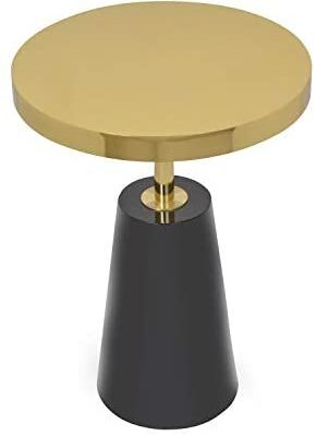 HHGO rond en métal canapé table d'appoint moderne portable multifonctionnel table basse chambre côté nuit coin salon petit appartement guéridon