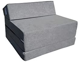 Options de couleur de matelas de chaise de futon pliante pliante - Longueur 200 cm (1008-Grey)