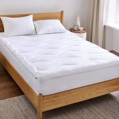 Surmatelas Bedsure 140 x 190 - 2 adultes 140x190, alèse matelassée épaisseur 4 cm avec mug 38 cm, alèse respirante antidérapante