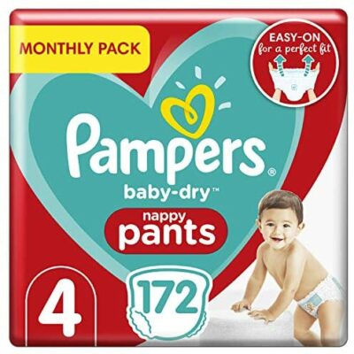 Couches pour bébés Pampers Baby Dry, taille 4, 9-15 kg, paquet de 172