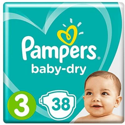 Pampers Baby Dry Taille 3, 5–9 kg, 38 couches, 1 paquet (1 x 38)