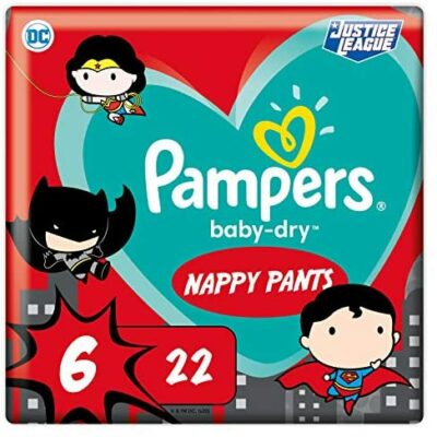 Pampers Couches Taille 6 15 kg Baby Dry Pants Superhero Edition 22 pièces