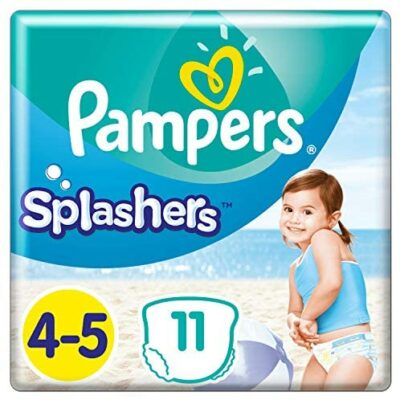 Pampers Jetables Swim Diaper Splasher, tailles 4-5 (9-15 kg) pour une meilleure protection dans l'eau, 11 couches