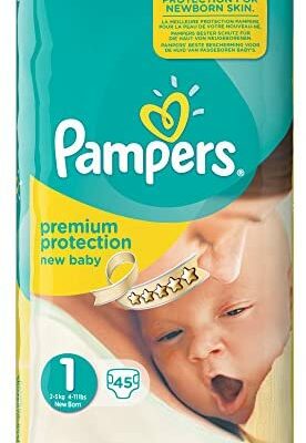 Ancienne version - Pampers Newborn (2-5kg/4-11lb), 45 Couches, Taille 1 Jumbo - Paquet de 3 (135 Couches)