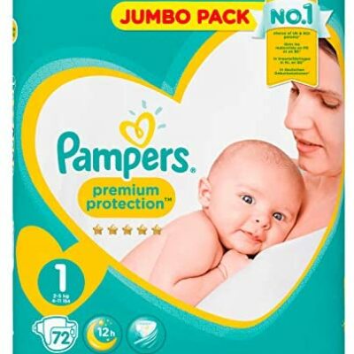 Pampers 81665621 Sac de Protection Premium 72 Couches 2-5kg Taille 1