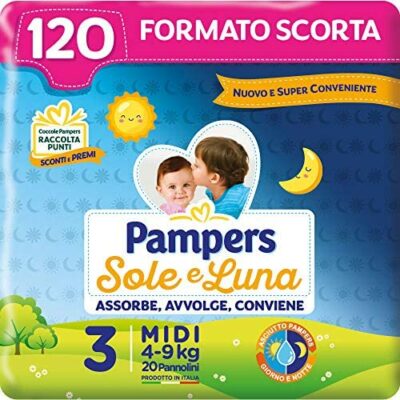 Couches Pampers Sun and Moon Midi, taille 3 (4-9 kg), 120 pièces