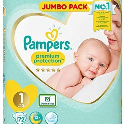 Couches pour bébés Pampers Premium Protection, taille 1, paquet de 72