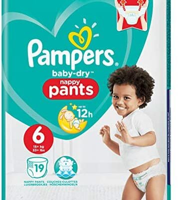 Pampers Baby Dry Couches, Taille 6 : 15+kg - Paquet de 19