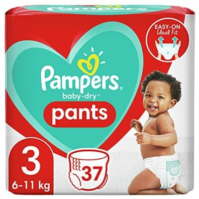 Pampers Baby Dry Pants 3, 37 Pantalon facile à mettre et à enlever pour un séchage fiable de Pampers 6-11kg