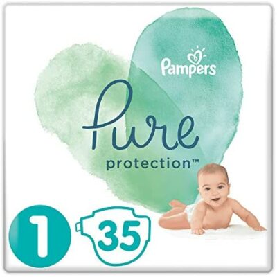 Pampers Pure Protection Tubes, Taille 1, 2-5 kg, Lot de 35