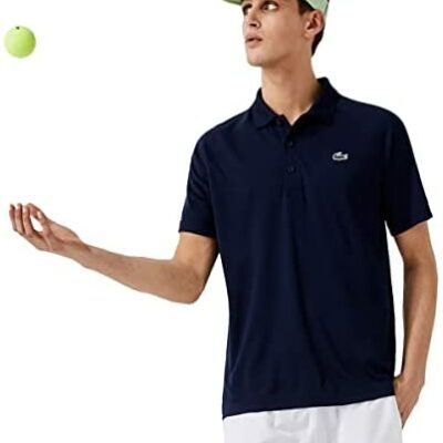 Lacoste Polo Homme DH3201 Manches Courtes, 3 Boutons, Coupe Droite