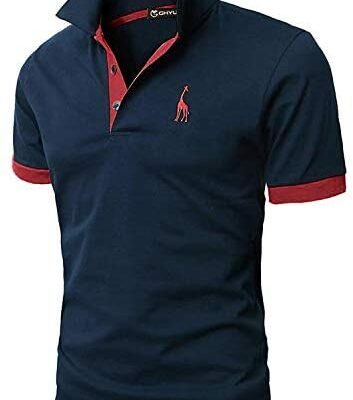 GHYUGR Fashion Polo à manches courtes pour hommes T-shirt décontracté Slim Top brodé S-XXL