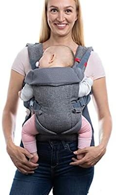 Porte-bébé convertible 4 en 1 You+Me, maille 3D rafraîchissante pour nouveau-nés de 3,6 kg à moins de 14,5 kg, gris chiné