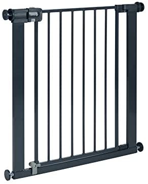 Safety 1st Barrière de sécurité extensible à fermeture facile, barrière d'escalier à pression, barrière pour bébé et chien, 6 mois à 2 ans, noir métallique (noir métallique)