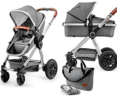 Kinderkraft Poussette Duo VEO, 2 en 1, Poussette, Hamac, Cadre en Aluminium, Gris