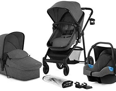 Kinderkraft poussette 3 en 1 JULI, poussette, siège auto et accessoires, gris